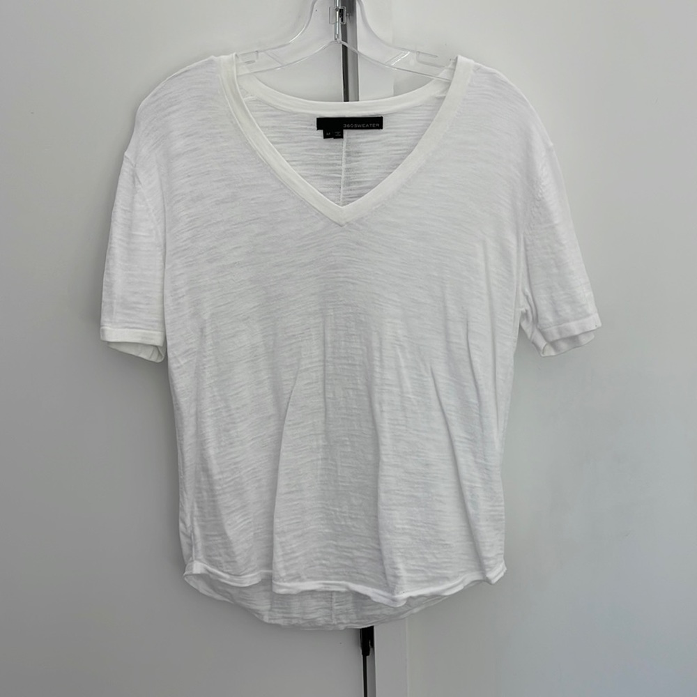 V neck short sleeve sweater